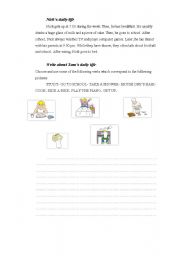 English worksheet: routines