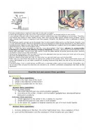 English Worksheet: reading comprehension