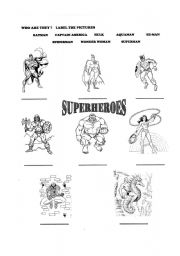 English Worksheet: PAST SUPERHEROES