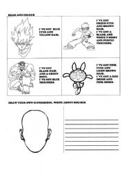 English Worksheet: SUPERHEROES 2nd. PART