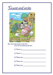 English Worksheet: Count and write