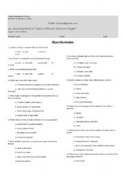 English worksheet: Leo Tolstoy general Questionnaire