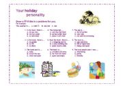 English worksheet: Your Holiday Personality