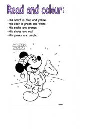 English Worksheet: COLOUR MICKEY!!!