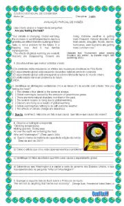 English Worksheet: Comprhension activity about Global warming