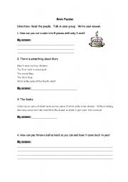 English worksheet: Logic Puzzles