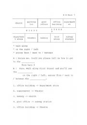 English Worksheet: simple direction