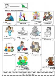 English Worksheet: PRESENT PROGRESSIVE TENSE