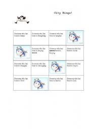 English worksheet: City bingo