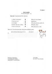 English worksheet: ORAL EXAMINATION PRIMARY