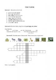 English Worksheet: INITIAL TEST PAPER - 5TH GRADE