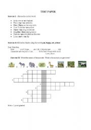 English worksheet: INITIAL TEST PAPER - 5TH GRADE