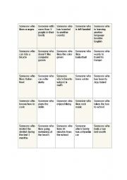 English Worksheet: Human Bingo