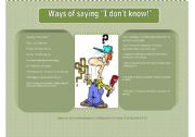 English Worksheet: Ways of saying 