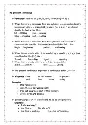 English worksheet: contiunuous tenses