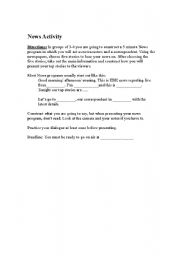 English Worksheet: Live News Activity 