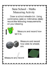 English worksheet: Maths - Bin Measuring Activity