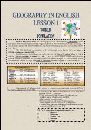 GEOGRAPHY LESSONS IN ENGLISH PART 1-WORLD POPULATION 