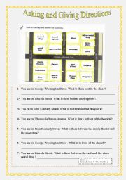 English Worksheet: Ask for directions part 1