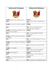 English Worksheet: Restaurant Conversation