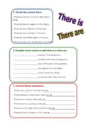 English Worksheet: There is? There are?