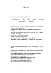 English Worksheet: vocabulary exercises