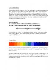 English Worksheet: Acids and Alkalines