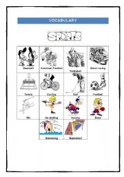 English worksheet: Vocabulary Sports