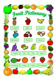 English Worksheet: FRUIT PICTIONARY