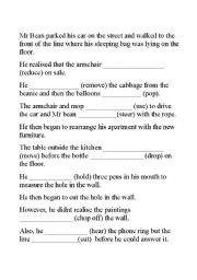 English Worksheet: Mr Bean - passive