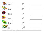 English worksheet: ordinals numbers