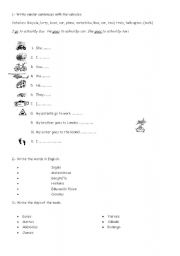 English Worksheet: vehicles and clothes