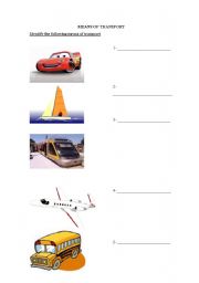 English Worksheet: Means of Transport