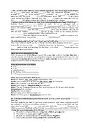 English Worksheet: use of english