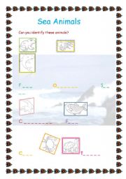 English worksheet: sea animals