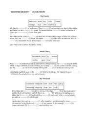 English Worksheet: reading