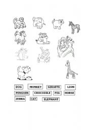 English worksheet: Animals