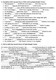 English Worksheet: Past Simple Test