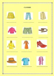 English worksheet: clothes