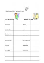 English Worksheet: Daily routine