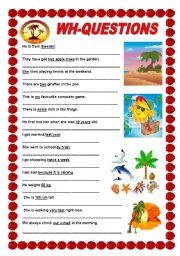 English Worksheet: Wh-questions - Elementary