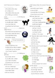 English Worksheet: horoscopes and smple future and interesting beliefs test 3(2 pages)