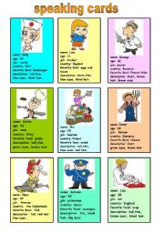 English Worksheet: speaking cards