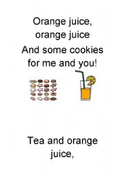 English Worksheet: Tea time chants