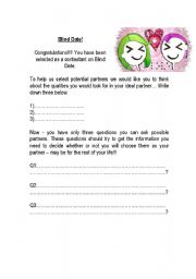 English worksheet: Blind Date