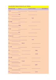 English Worksheet: IRREGULAR VERBS EXAM