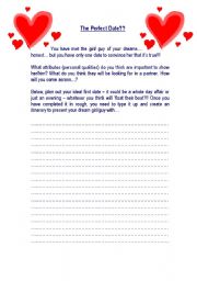 English Worksheet: The Perfect Date