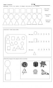 English worksheet: Shapes activity