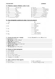 English worksheet: Elementary grammar