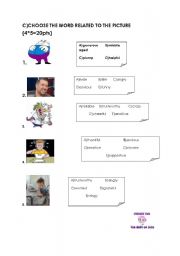 English worksheet: spot on 8 vocabulary quiz 2